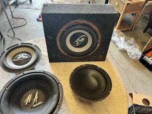 Subwoofer Box with MA Audio Speakers and Other Speakers