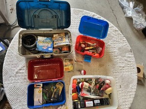 Spider-Man Themed Fishing Tackle Boxes with Fishing Gear and Other Tackle Box with Gear