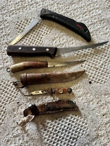 Rapala Fillet Knife, R.H. Forschner Co. Knife, Vintage Knives with Sheaths