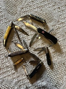 Collection of Vintage and Swiss Army Folding Pocket Knives
