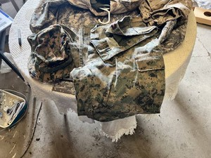 U.S. Marine Corps Uniform Assortment Including Marpat and Woodland Camo with Accessories