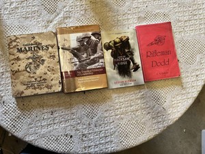Guidebook for Marines, Six Essential Elements of Leadership by Col Wesley L Fox, Hero of Hacksaw Ridge by Booton Herndon, and Rifleman Dodd by C.S. Forester