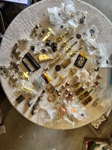 Assorted Hardware including Hickory and Baldwin Components, Hinges, Handles, and Cabinet Knobs