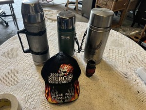 Harley-Davidson Thermos, Sturgis Hat and Other Thermoses