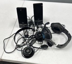 Assorted speakers and headsets