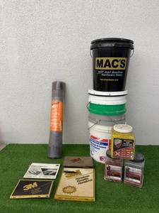Abrasive Sanding Paper, Flooring Spacers, New Carpet Protector & 5 Gallon Pales