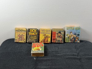 6 - Vintage Little Big Books - Dick Tracy - Two-Gun Montana - Powder Smoke Range - Tex Thorne - Little Men