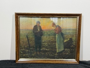 Antique The Angelus Jean Francois Millet Farmers Praying Framed Picture