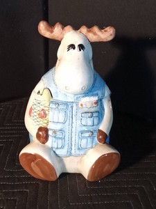 Moose with fish cookie jar