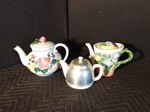 3 Tea pots - 1 Red Wing (Orleans pattern)