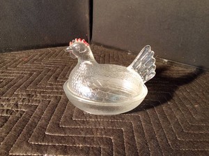 1950s Red comb hen on nest