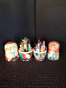 Vintage Nesting dolls -  hand painted Russian dolls