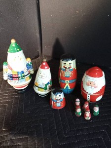 Vintage nesting dolls - 2 rabbits and an easter egg