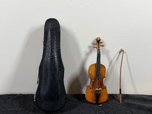 Vintage Miniature Violin with Case and Bow