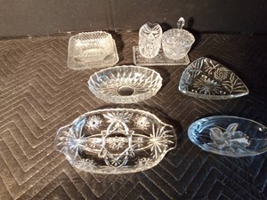 Vintage clear glass dishes