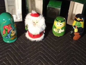 4 nesting dolls of holidays - Christmas, St. Patricks Day and Halloween
