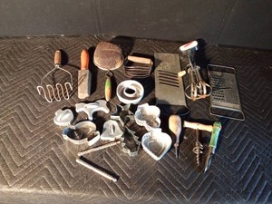 Vintage metalwood kitchen items