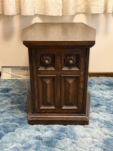 vintage 1960s1970s MediterraneanSpanish Revival style hexagonal storage end table