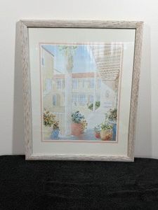 Framed Picture of a Court Yard Scene