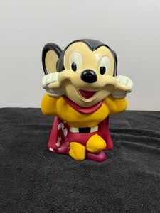 vintage Mighty Mouse ceramic cookie jar, originally released in 1997 under license from Viacom  Terrytoons.