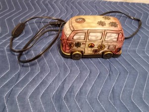 VW Hippy bus light of stained glass