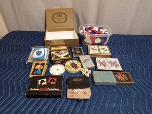 Vintage playing cards and poker chips