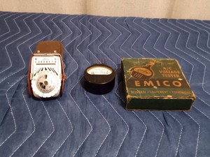 Vintage voltage tester and Walz Coronet camera light exposure meter