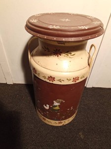 Painted milk can
