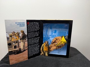 1996 Kenner G.I. Joe Classic Collection Tuskegee Fighter Pilot 12-inch action figure box. Released under the WWII Forces Collection, this limited-edition figure honors the historic legacy of the Tuskegee Airmen.
