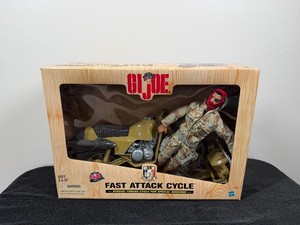 1998 Hasbro G.I. Joe 35th Anniversary Fast Attack Cycle. This 12-inch scale vehicle set was designed as an authentic replica of the military motorcycles used by Special Operations DELTA Forces during the Gulf War.