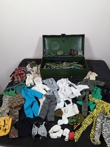 GI Joe top secret military trunk full of GI Joe 14 doll clothes and accessories