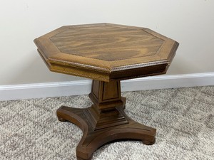 vintage mid-century octagonal pedestal end table