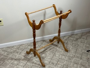 Vintage wooden quilt rack