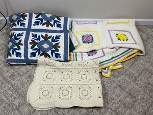1 - Quilt and 2 - Afghans