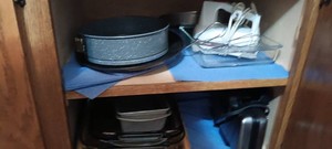 2 cupboards contents and 1 drawer contents (bring boxes and must take all)