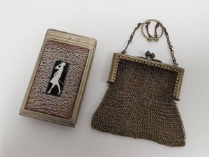 Vintage Chain Link Mesh Coin Purse & Metal Cigarette Case