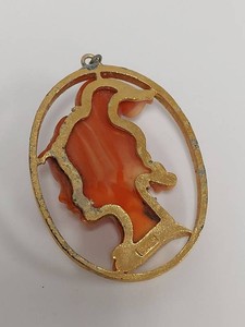 RARE Crown Trifari Cameo Pendant & Pearl Ring