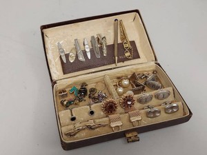 Lot Including Vintage Cufflinks, Tie Clips & Tacks of Various Brands