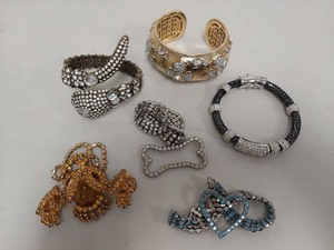 Lot Including 6 Rhinestone Costume Jewelry Bracelets & Necklaces