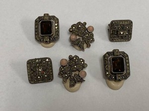 Lot Including Judith Jack Sterling Marcasite Clip Earrings 3 Pairs