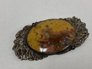 Bearstep of Ute Pass Fustellite and Long Leaves Signed Brooch