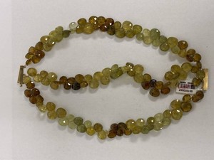 14K Gold Clasp Multicolor Gemstone Faceted Bead Necklace 70.4g