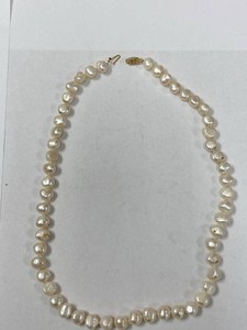 Vintage 14K Gold Pearl Necklace