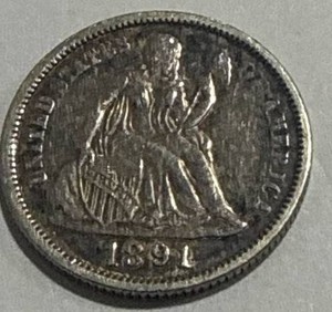 1891 Seated Liberty Dime (very high grade)