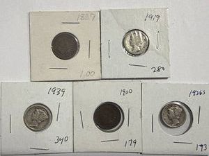 Lot of 5 Vintage Coins