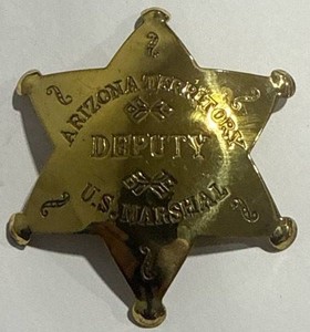 Arizona Territory Brass US Marshal Badge
