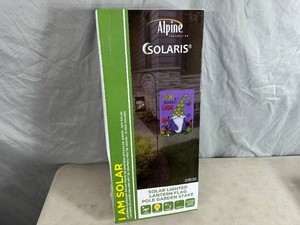New Alpine Solar Lantern Garden Flag Pole - No Flag Included