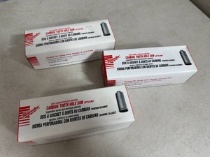3 New Milwaukee Carbide Tooth Hole Saws - 3 Sizes