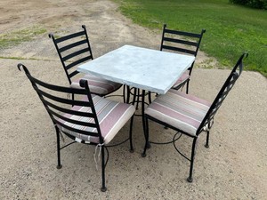 Patio Table and 4 Metal Chairs