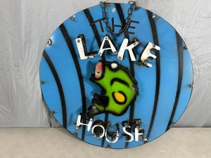 New Recycled Metal Lake House Sign